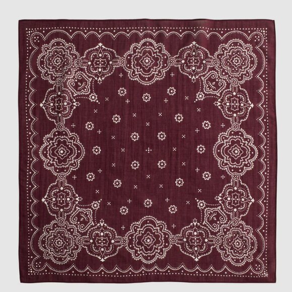 New Madewell Organic Cotton Dark Pomegranate Bandana - Picture 2 of 4